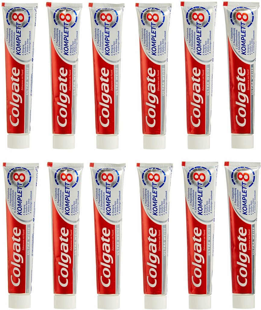 Colgate complete ultra white toothpaste, pack of 12 (12 x 75 ml). NOW for €9.60